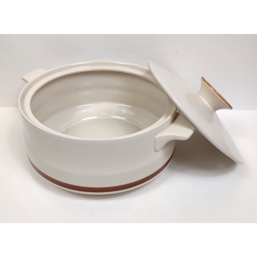 VTG Camelot Stoneware 3 Quart Casserole Dish w Lid Sandstone Brown Japan MCM EUC